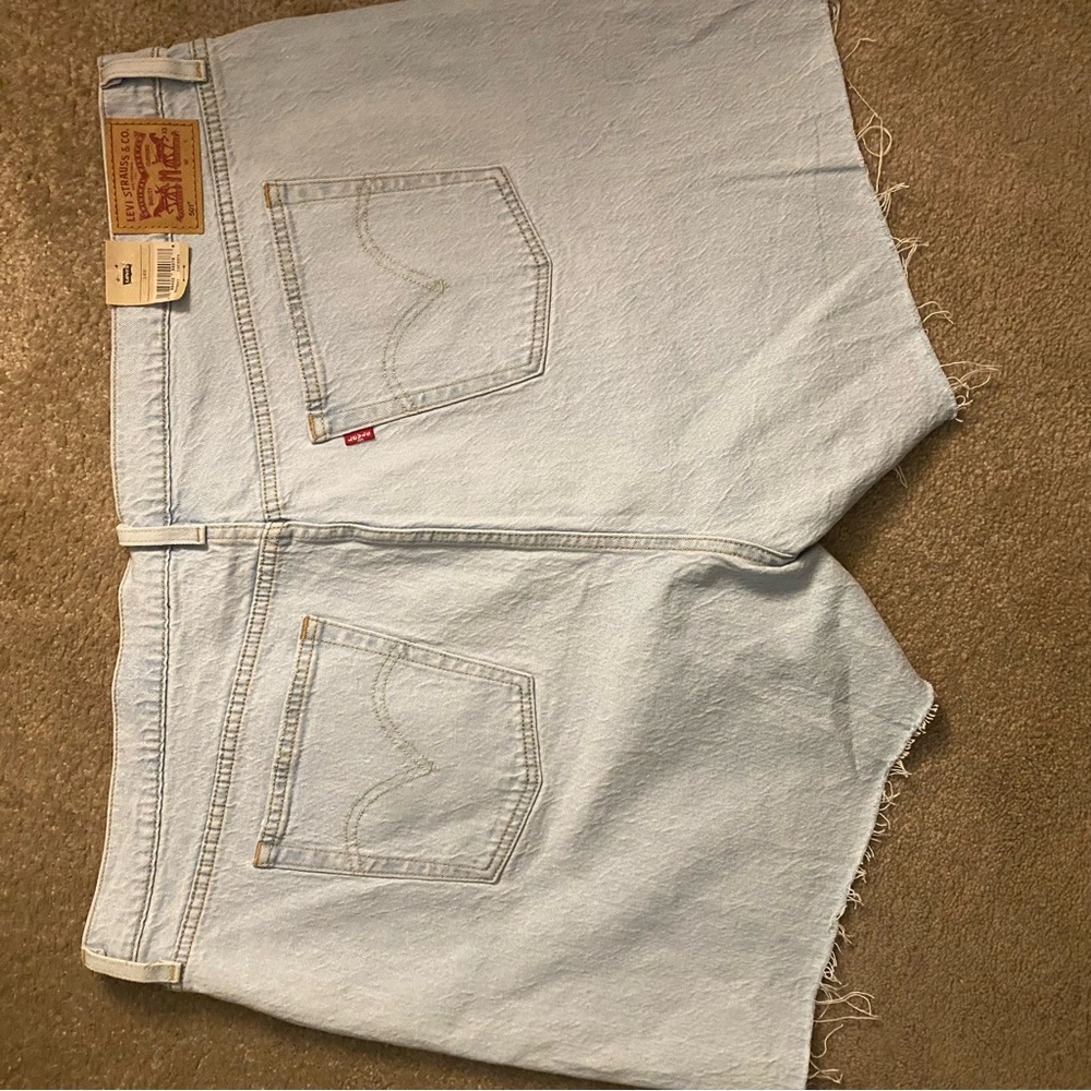 Levi's Sky Blue Denim Cutoff Shorts Women’s Plus Size 24W NWT